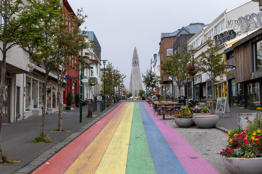 Hallgrímskirkja view from Rainbow street